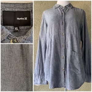“Hurley” Navy & White Button-Down Shirt size L